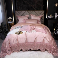 European Lace Silky Satin Jacquard Duvet Cover | Yedwo