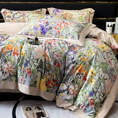 Floral Print 600TC Egyptian Cotton Bedding Duvet Cover Set | Yedwo