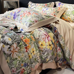 Floral Print 600TC Egyptian Cotton Bedding Duvet Cover Set | Yedwo
