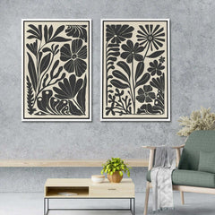 Framed Modern Abstract Floral Botanical Prints Canvas Wall Art | Yedwo