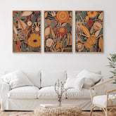 Framed Modern Boho Floral Botanical Prints Canvas Wall Art | Yedwo