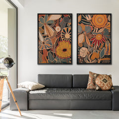 Framed Modern Boho Floral Botanical Prints Canvas Wall Art | Yedwo