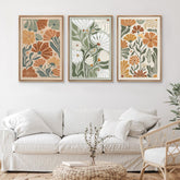 Framed Modern Wildflower Floral Prints Canvas Wall Art | Yedwo