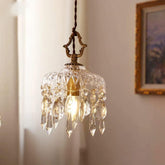 French Brass Vintage Crystal Chandelier | Yedwo