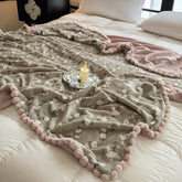French Double Layer Milk Velvet Printed Throw Blanket | Yedwo