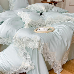 French Romantic Wedding Chic White Lace Bedding Set | Yedwo Home