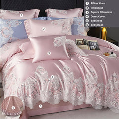 French Luxury 160s High-End Lace Silk Cotton Bedding Set | Yedwo Design