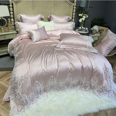 French Luxury 160s High-End Lace Silk Cotton Bedding Set | Yedwo Design