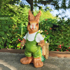 Garden Resin Swing Rabbit Cart Ornament Statues | Yedwo