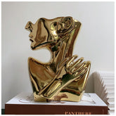 Gold Ceramic Face Bust Flower Vase | Yedwo Design
