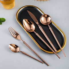Gold Hammered Flatware Cutlery Set | Yedwo Design