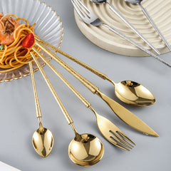 Gold Hammered Flatware Cutlery Set | Yedwo Design