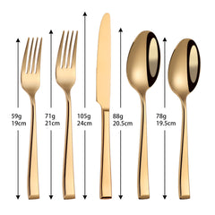 Gold Mirror Stainless Steel Cutlery Set | Yedwo Design