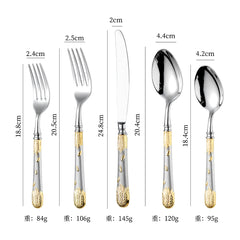 Gold Wheat Motif Luxury Cutlery Set | Yedwo Design
