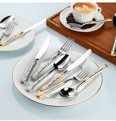 Gold Wheat Motif Luxury Cutlery Set | Yedwo Design