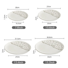 Half-Moon Rock Texture Porcelain Plate | Yedwo Design