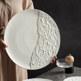Half-Moon Rock Texture Porcelain Plate | Yedwo Design