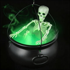 Halloween Witch Cauldron with Skeleton, Fog Maker & Green Lights | Yedwo
