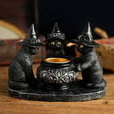 Halloween Witch Cat Vintage Candle Holder | Yedwo