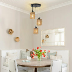 Hand Woven Rattan Pendant Light(3 Lights) | Yedwo