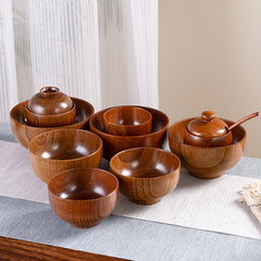 Handcrafted Natural Solid Jujube Wooden Salad Soup Bowl | Yedwo