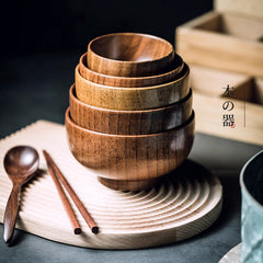 Handcrafted Natural Solid Jujube Wooden Salad Soup Bowl | Yedwo