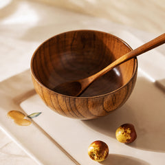 Handcrafted Natural Solid Jujube Wooden Salad Soup Bowl | Yedwo