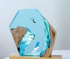 Handmade Karst Cave Whale Diver Desktop Ornaments | Yedwo Design