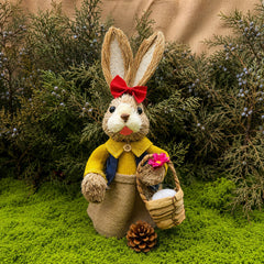 Handwoven 35cm Natural Easter Rush Grass Bunny Toy | Yedwo