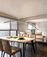 Horizon Modern Curved Linear Pendant Light | Yedwo