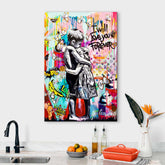 I Will Love You Forever Banksy Inspired Canvas Wall Art | Yedwo Design