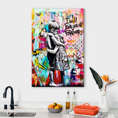 I Will Love You Forever Banksy Inspired Canvas Wall Art | Yedwo Design
