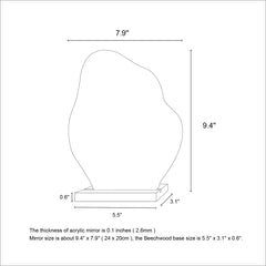 Irregular Acrylic Aesthetic Vanity Mirror - Cloud Shape | Yedwo Design
