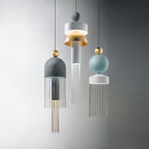 Italian Nordic Glass Rod Tassel Pendant Light | Yedwo