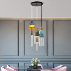 Italian Nordic Glass Rod Tassel Pendant Light | Yedwo