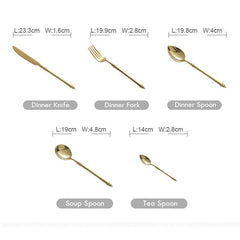 Japanese Inspired Bamboo Gold Cutlery Set | Yedwo