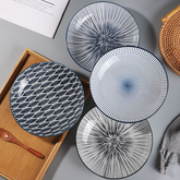 Japanese Elegant Underglaze Color Ceramic Dinnerware Set | Yedwo