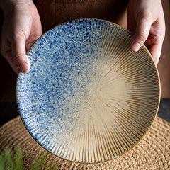 Japanese Textured Ceramic Dinner Plate | Yedwo