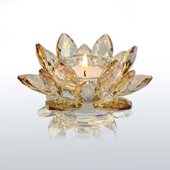 K9 Crystal Lotus Flower Tealight Candle Holder(2-Piece) | Yedwo Design
