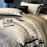 LAIMAN Luxury Linear Print Tencel-Cotton Bedding Set | Yedwo