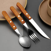 LEFÉECE Wooden Handle Stainless Steel Flatware Set | Yedwo Design