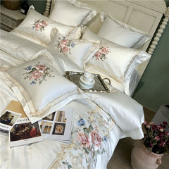 Luxury Embroidery White Bedding Set | Yedwo Home