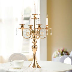 Luxury 5-Arm Crystal Candelabra Set of 2 | Yedwo Design