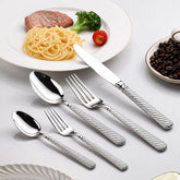 Luxury Embossed Rope Hammered Stainless Steel Flatware Set | Yedwo