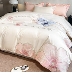 Luxury Flower Embroidered Egyptian Cotton Bedding Set | Yedwo Home