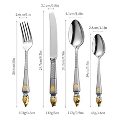 Luxury Imperial Torch Forged Stainless Steel Cutlery Set | Yedwo Design