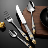 Luxury Imperial Torch Forged Stainless Steel Cutlery Set | Yedwo Design