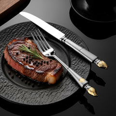 Luxury Imperial Torch Forged Stainless Steel Cutlery Set | Yedwo Design