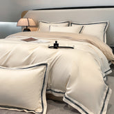 Luxury 100S Egyptian Cotton Embroidered Decorative Trim Bedding Set | Yedwo