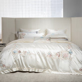 Luxury 140TC Egyptian Cotton Embroidered Silk Blend Bedding Set | Yedwo